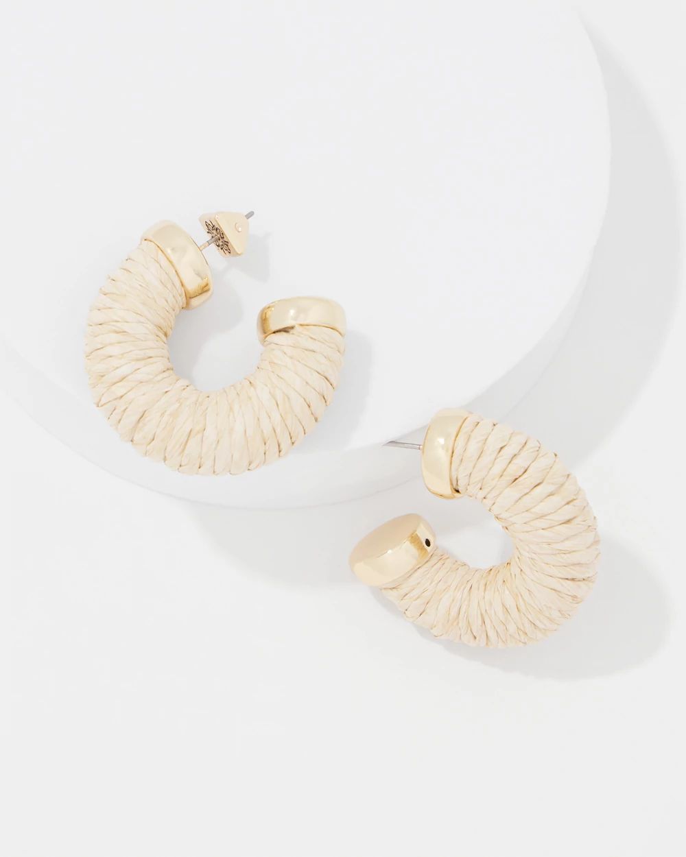Natural Raffia Hoop Earrings