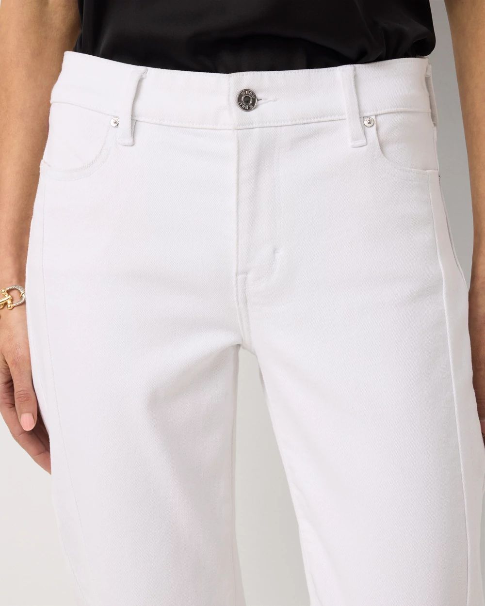 Seam Detail Mid Rise Girlfriend Jean click to view larger image.