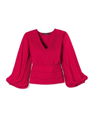 Pintucked Banded Bottom Blouse