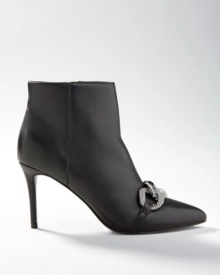 Hematite Chain Mid-Heel Bootie