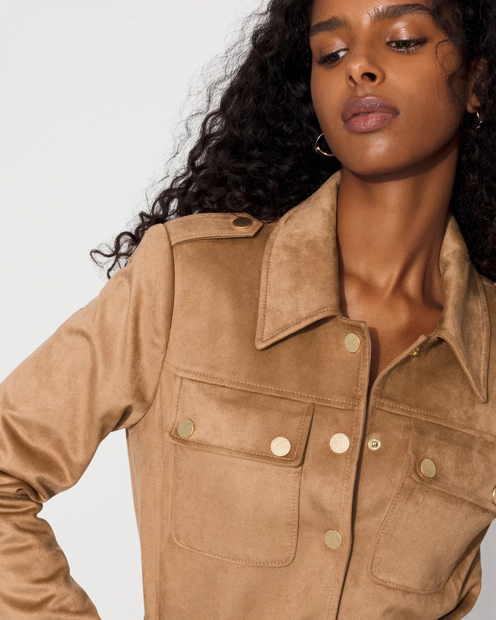 Faux Suede Moto Jacket