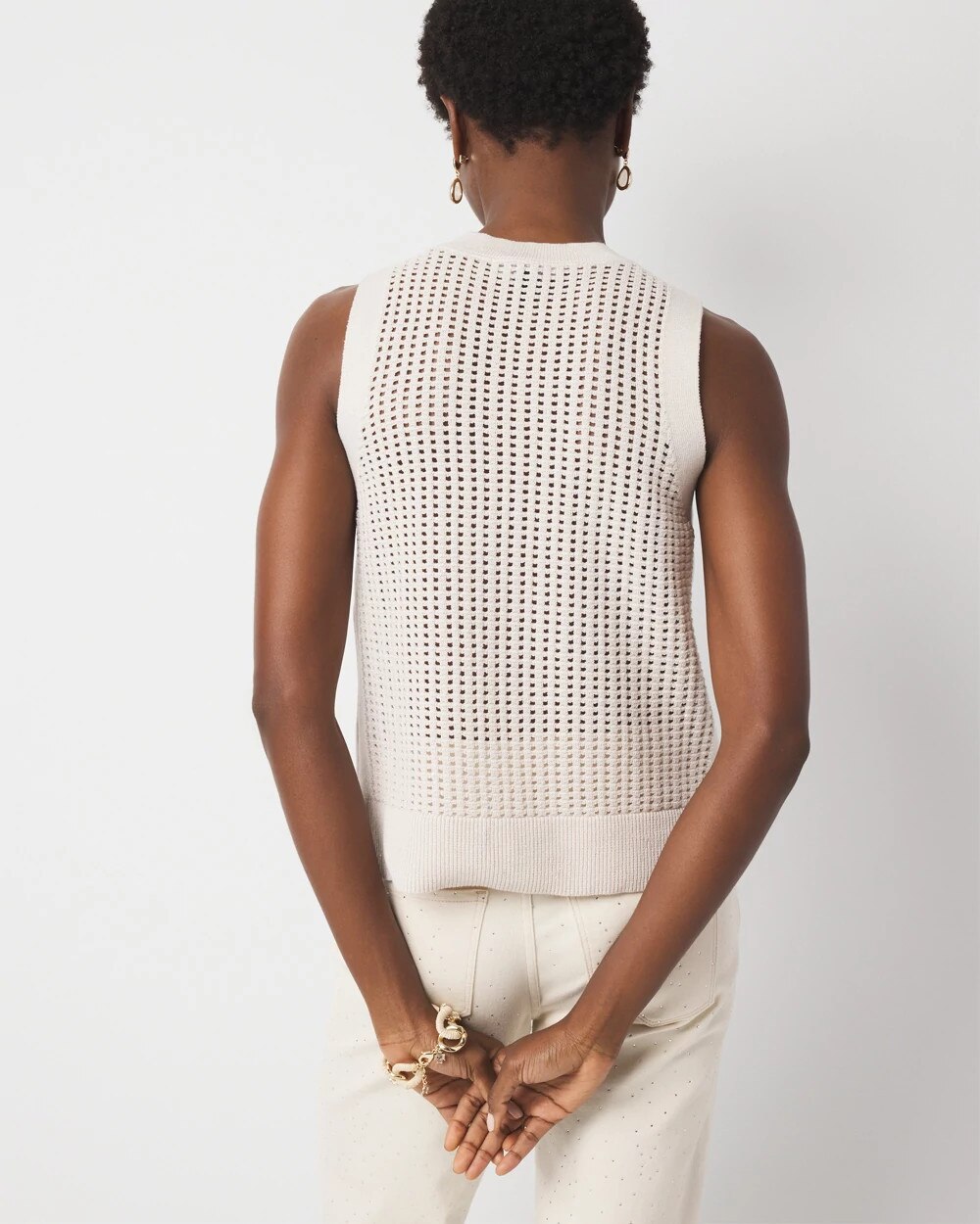 Sequin Shimmer Sweater Tank Top