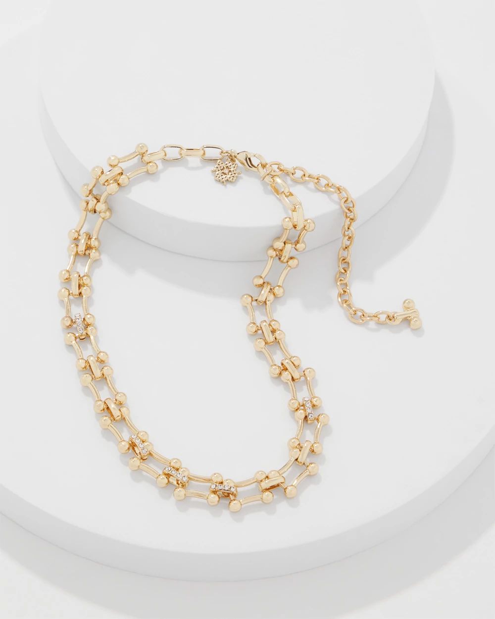 Pavé Links Short Necklace click to view larger image.