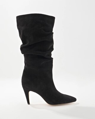 Suede Slouch Heeled Boots click to view larger image.