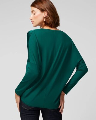 Woven Front Long Sleeve Tee