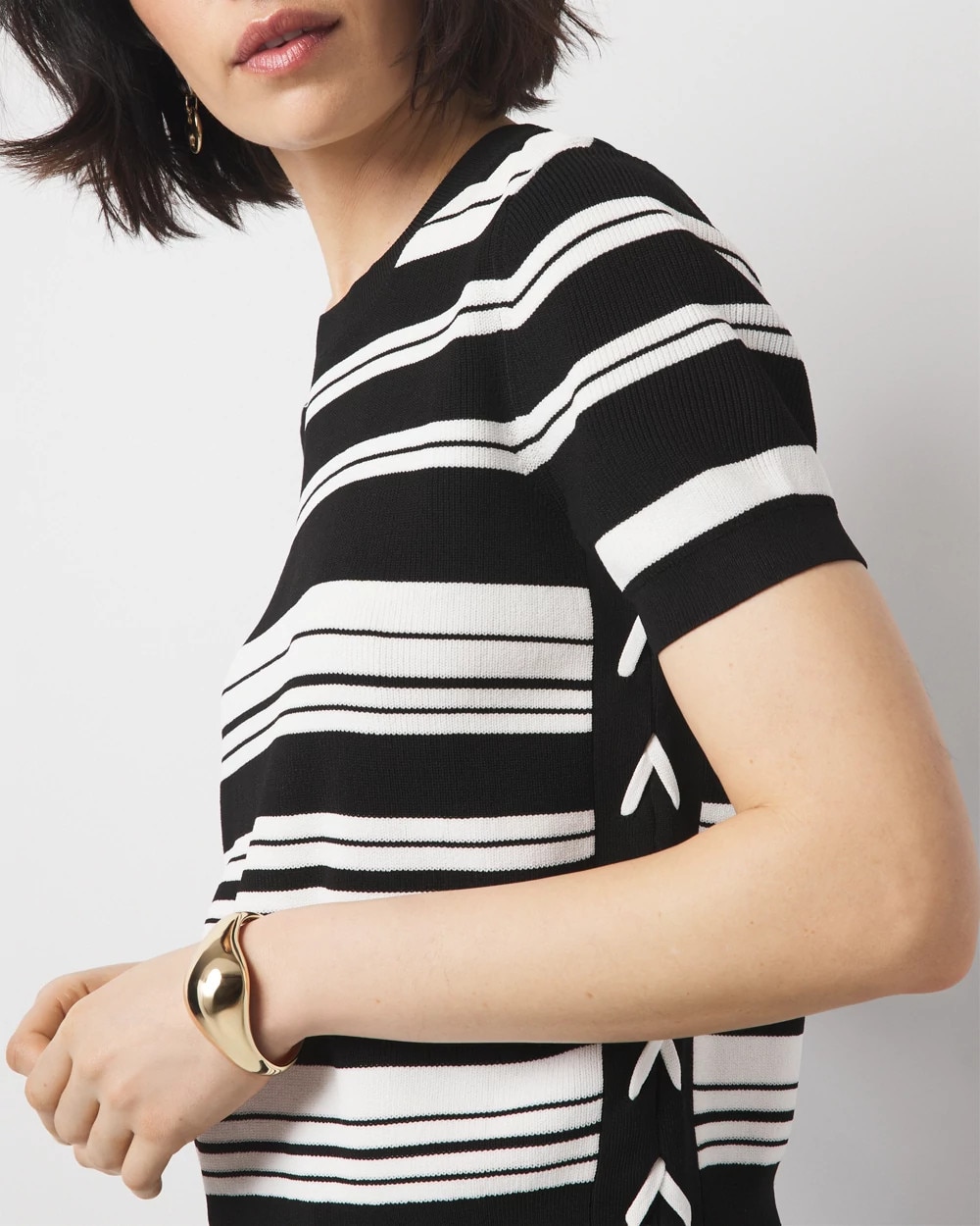 Lace Up Side Sweater Tee