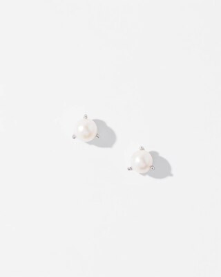 Glass Pearl Stud Earrings click to view larger image.