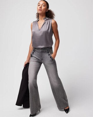 Satin Ruched Neck Shell