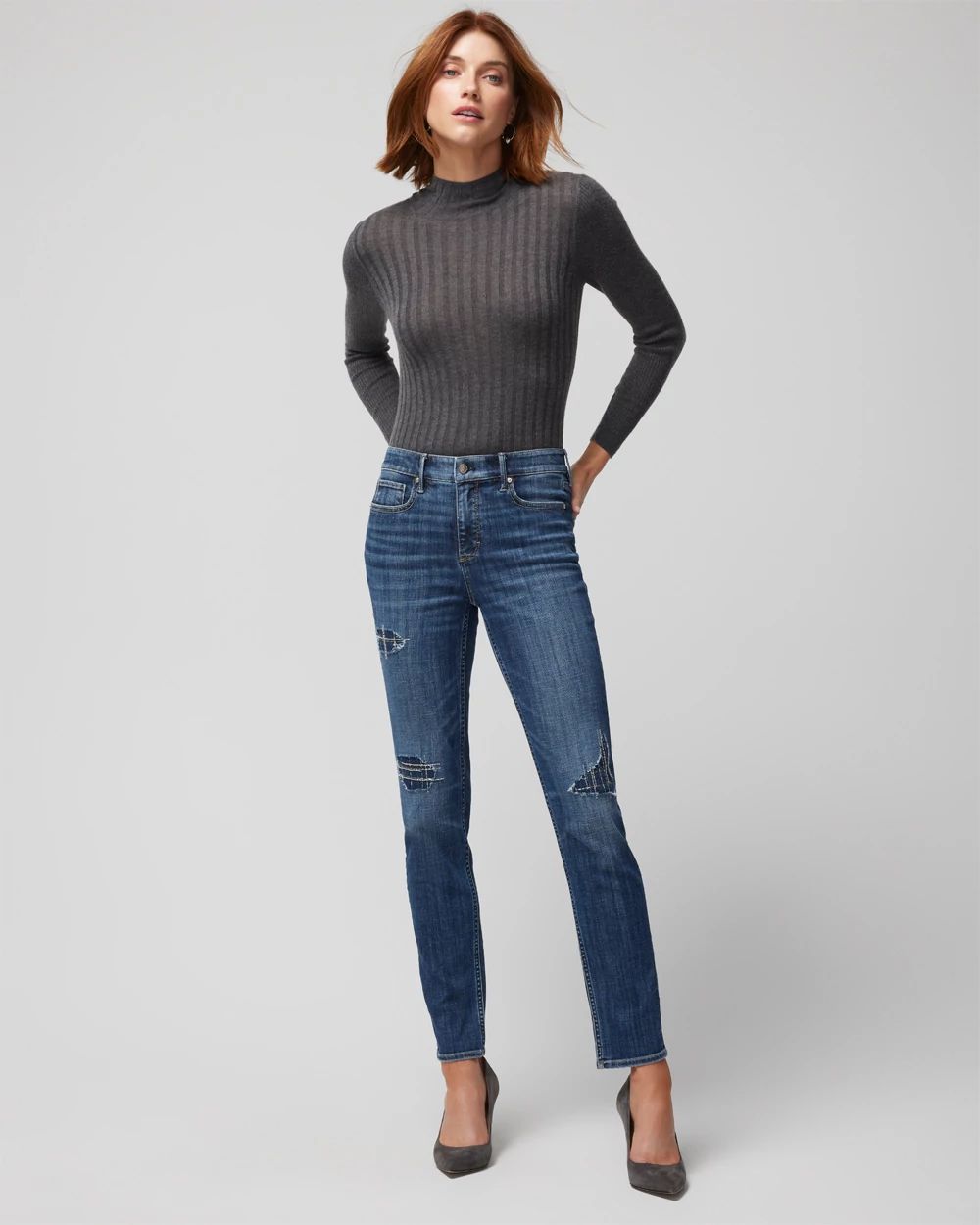 High-Rise Everyday Soft Destructed Slim Ankle Jeans
