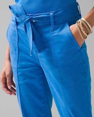 Pret High-Rise Belted Straight Cropped Pant