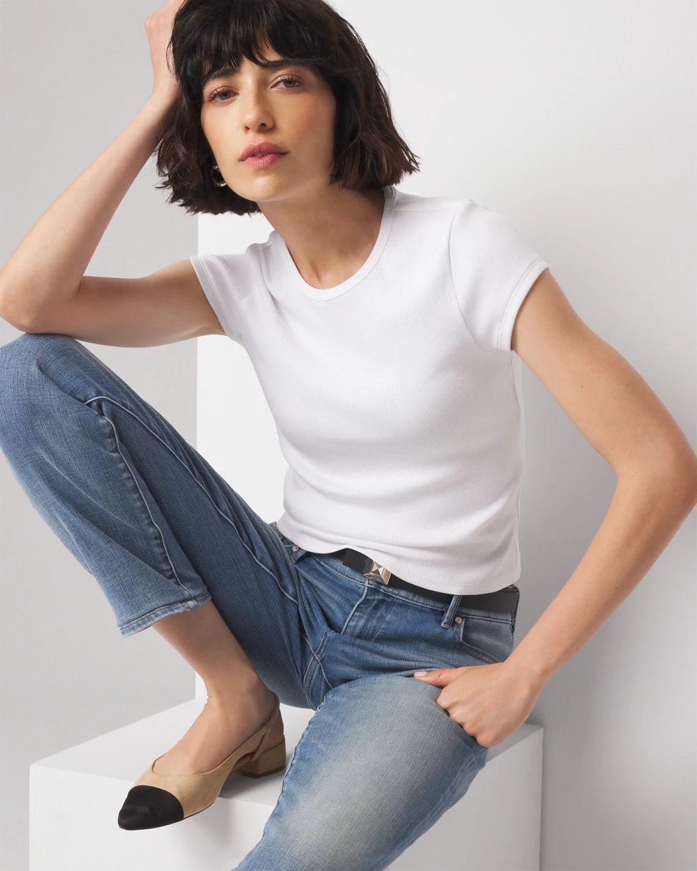 Pima Cotton Rib Short Sleeve Crew Tee