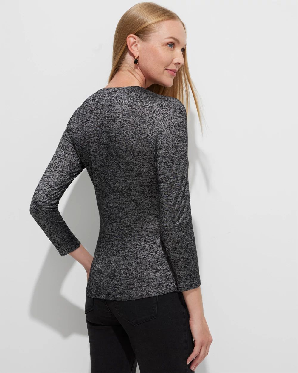 Outlet WHBM Surplice 3/4-Sleeve Tee