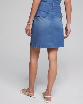 Outlet WHBM Utility Denim Mini Skirt click to view larger image.