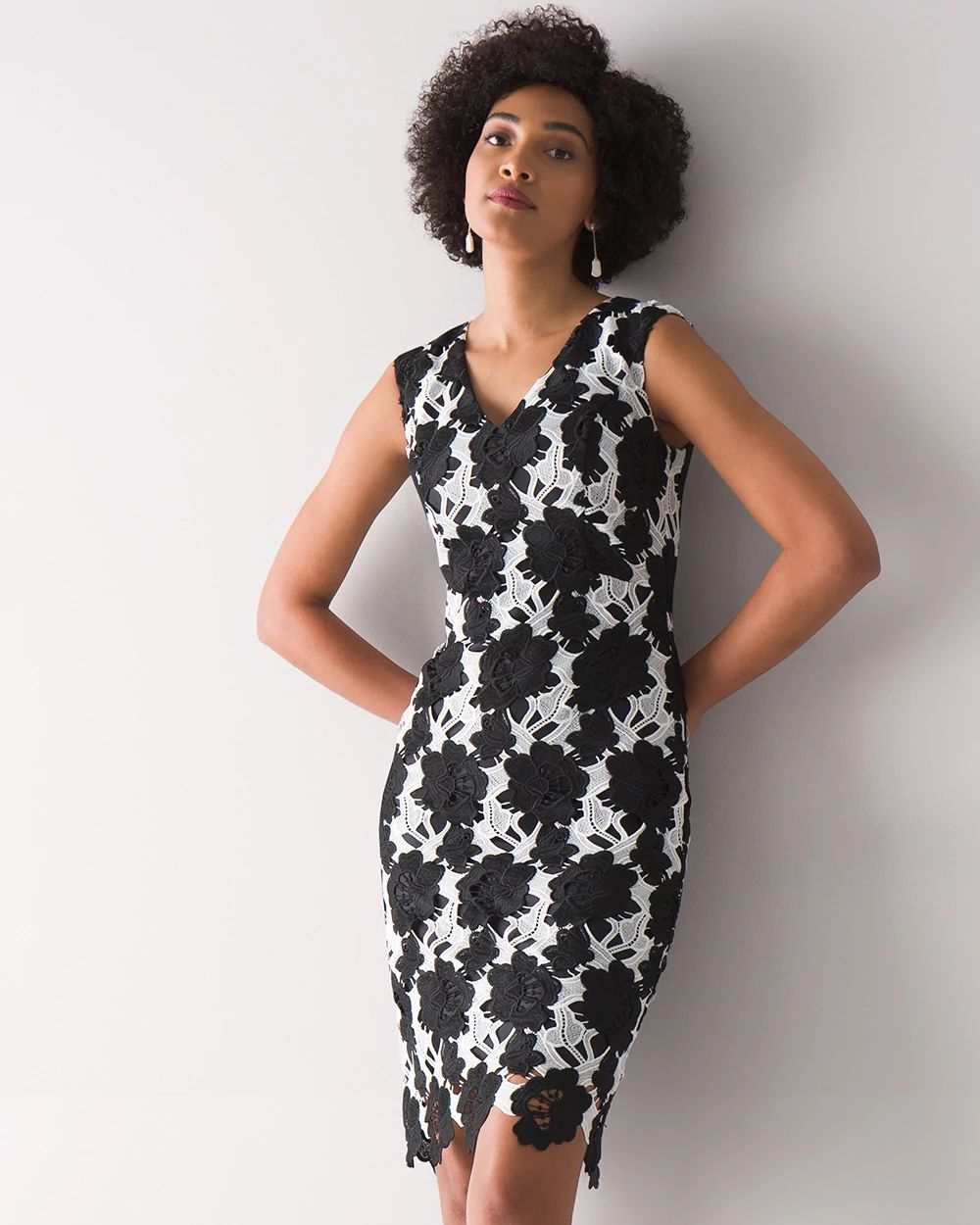 Cap sleeve lace sheath dress online