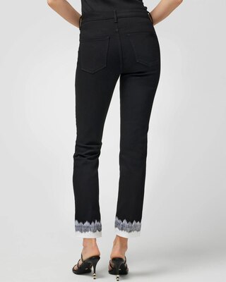 Petite High-Rise Embroidered Cuff Slim Crop Jeans