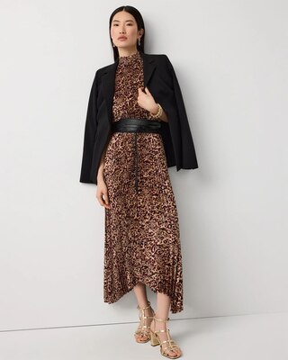 Pleated Midi Halter Dress click to view larger image.