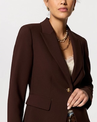 Luxe Stretch Cropped One-Button Blazer click to view larger image.