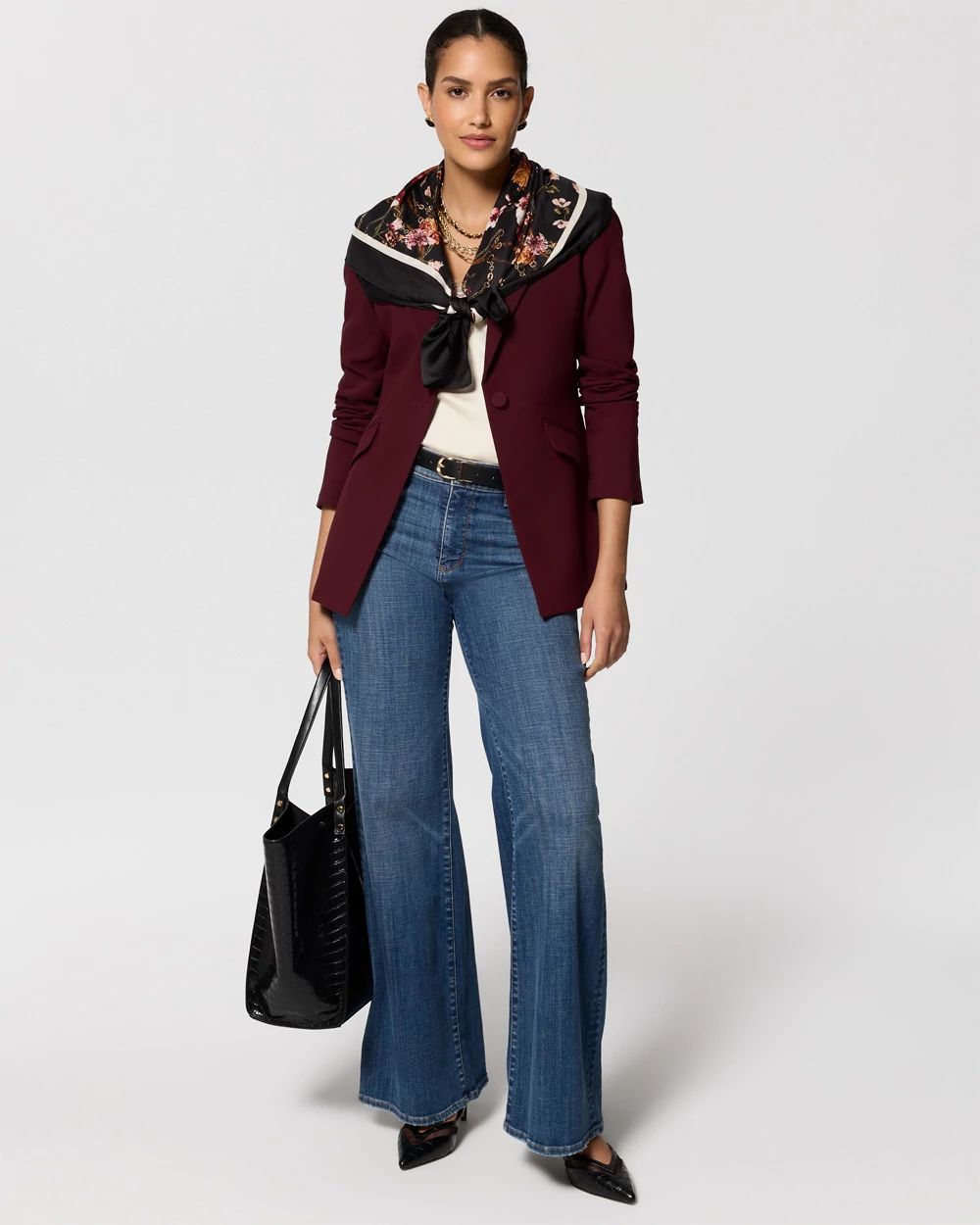 WHBM® Luxe Stretch One-Button Blazer click to view larger image.