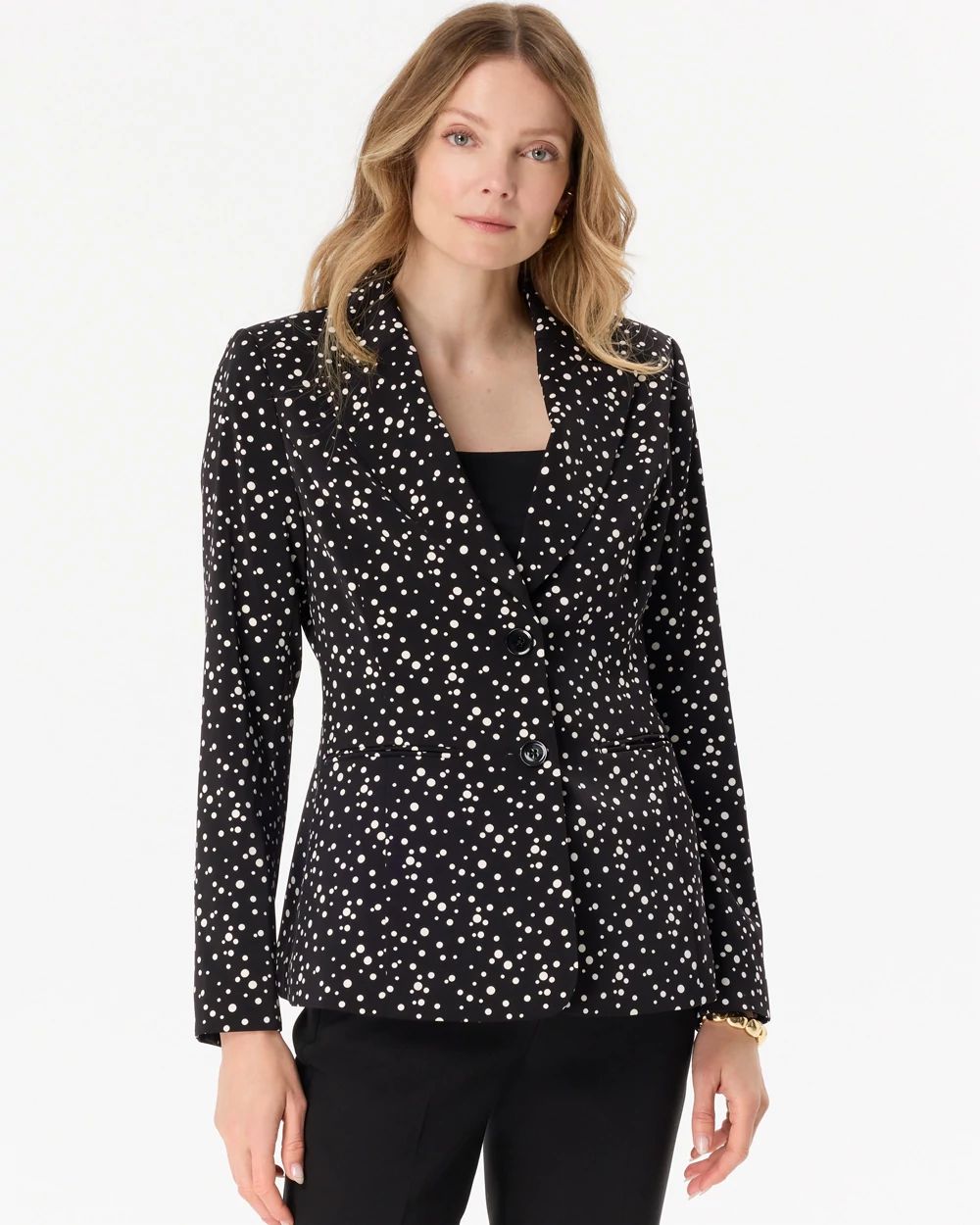 Petite Dot Print Blazer