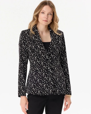 Petite Dot Print Blazer