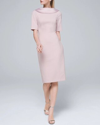 Satin-Collar Sheath Dress