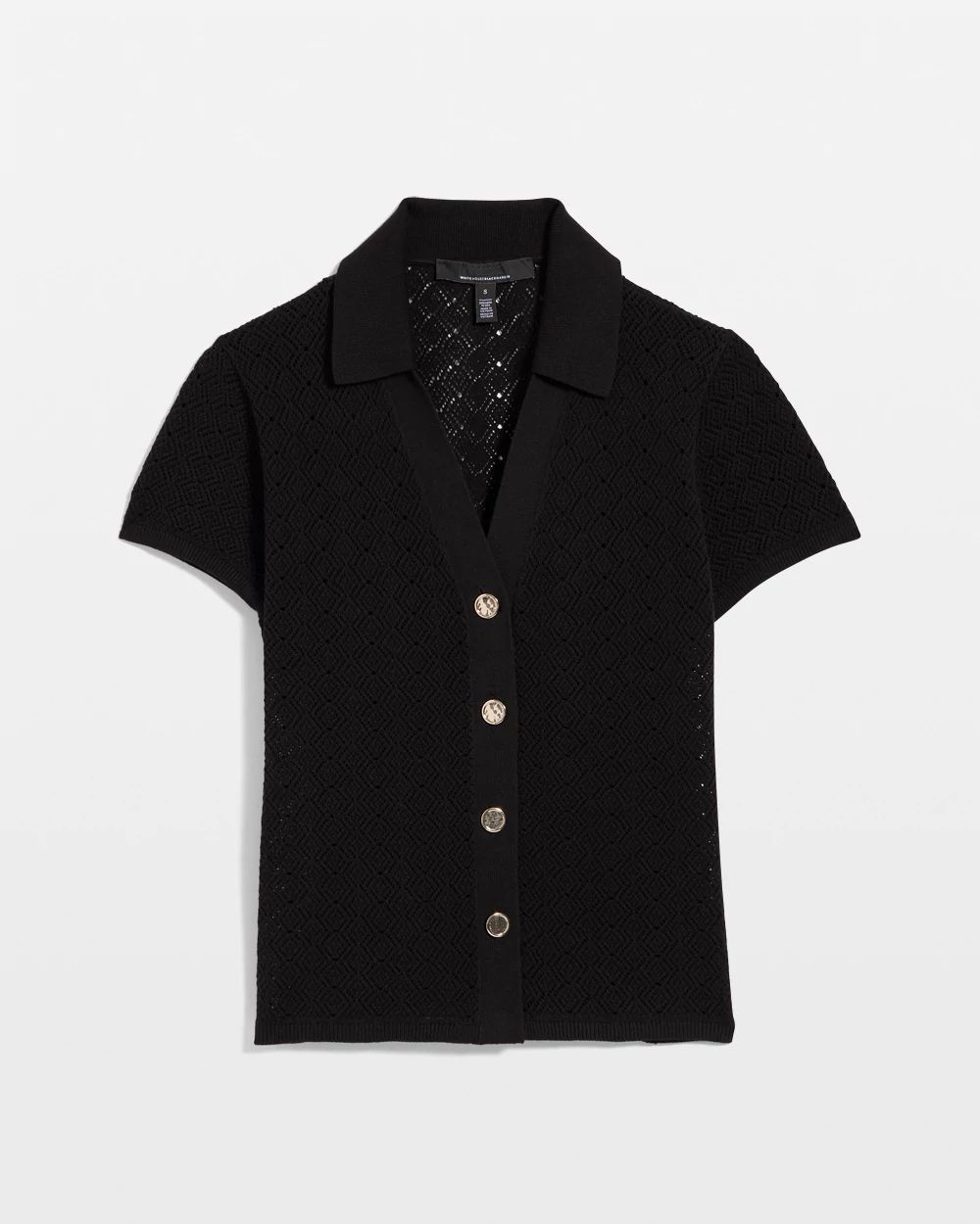 Textured Stitch Collared Cardigan