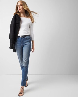 WHBM FORME™  Ribbed Stretch Boatneck Top click to view larger image.