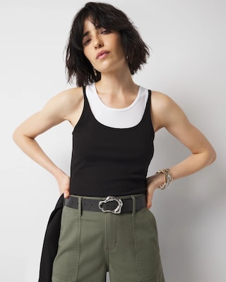 WHBM FORME™ Ribbed Stretch Layered Tank