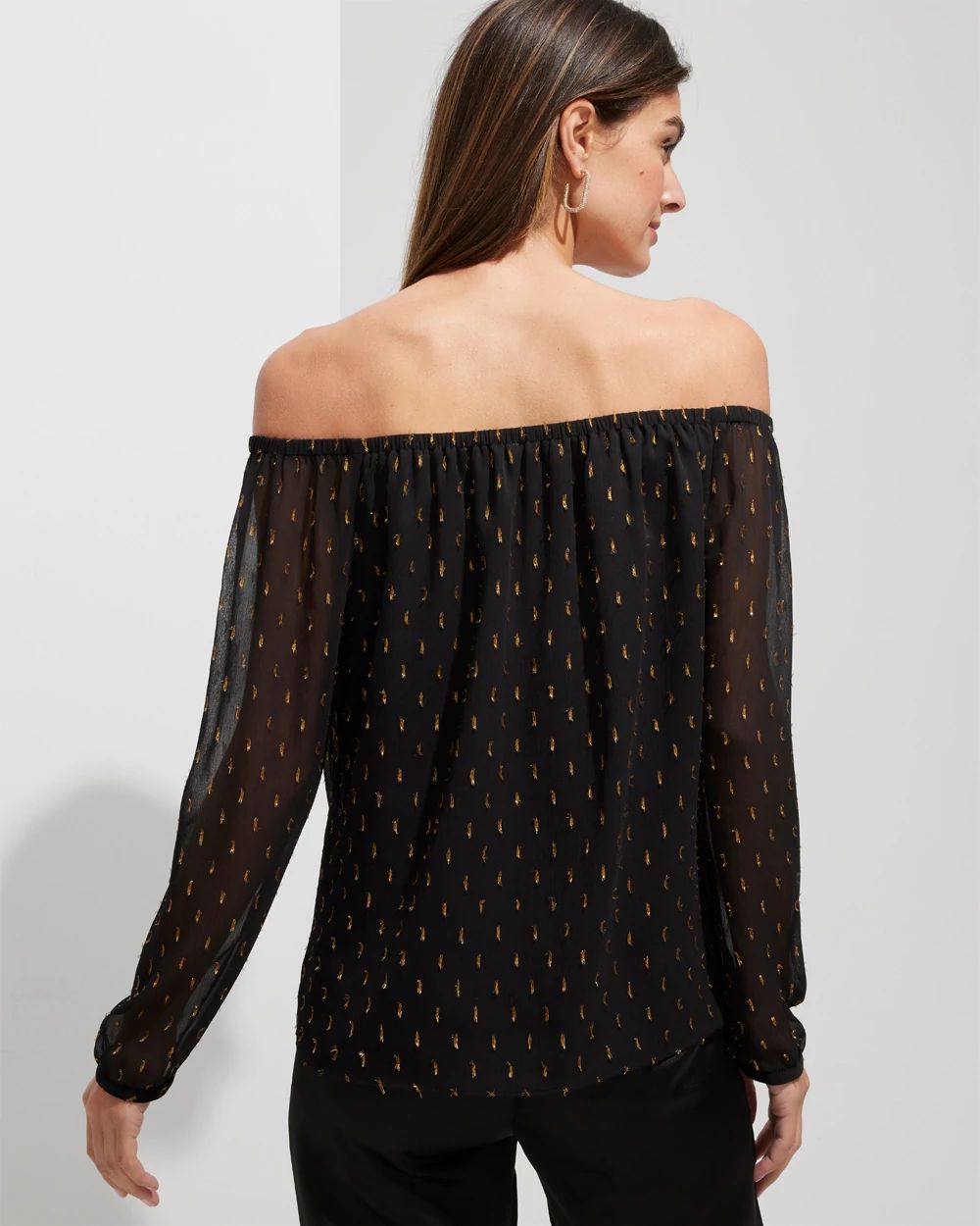Outlet WHBM Off-The-Shoulder Clip Blouse click to view larger image.