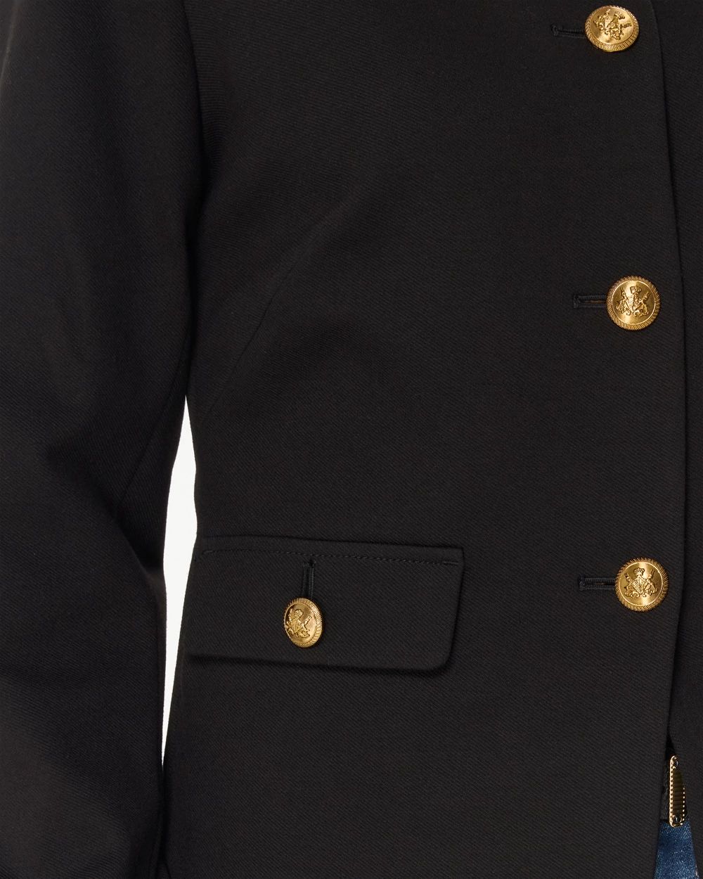 Button Front Cropped Jacket click to view larger image.