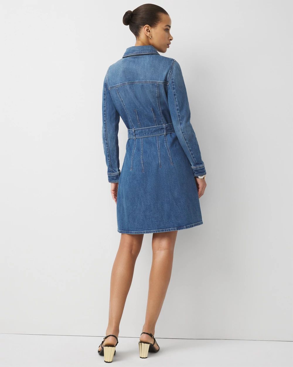 Belted Denim Dress click to view larger image.