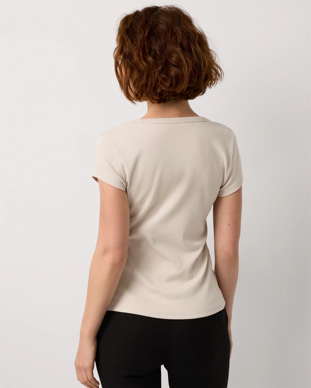 WHBM FORME™ Ribbed Scoop Neck Tee click to view larger image.