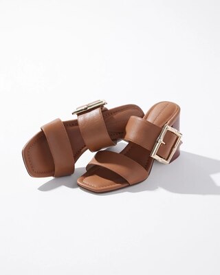 Bamboo Buckle Mid-Heel Sandal