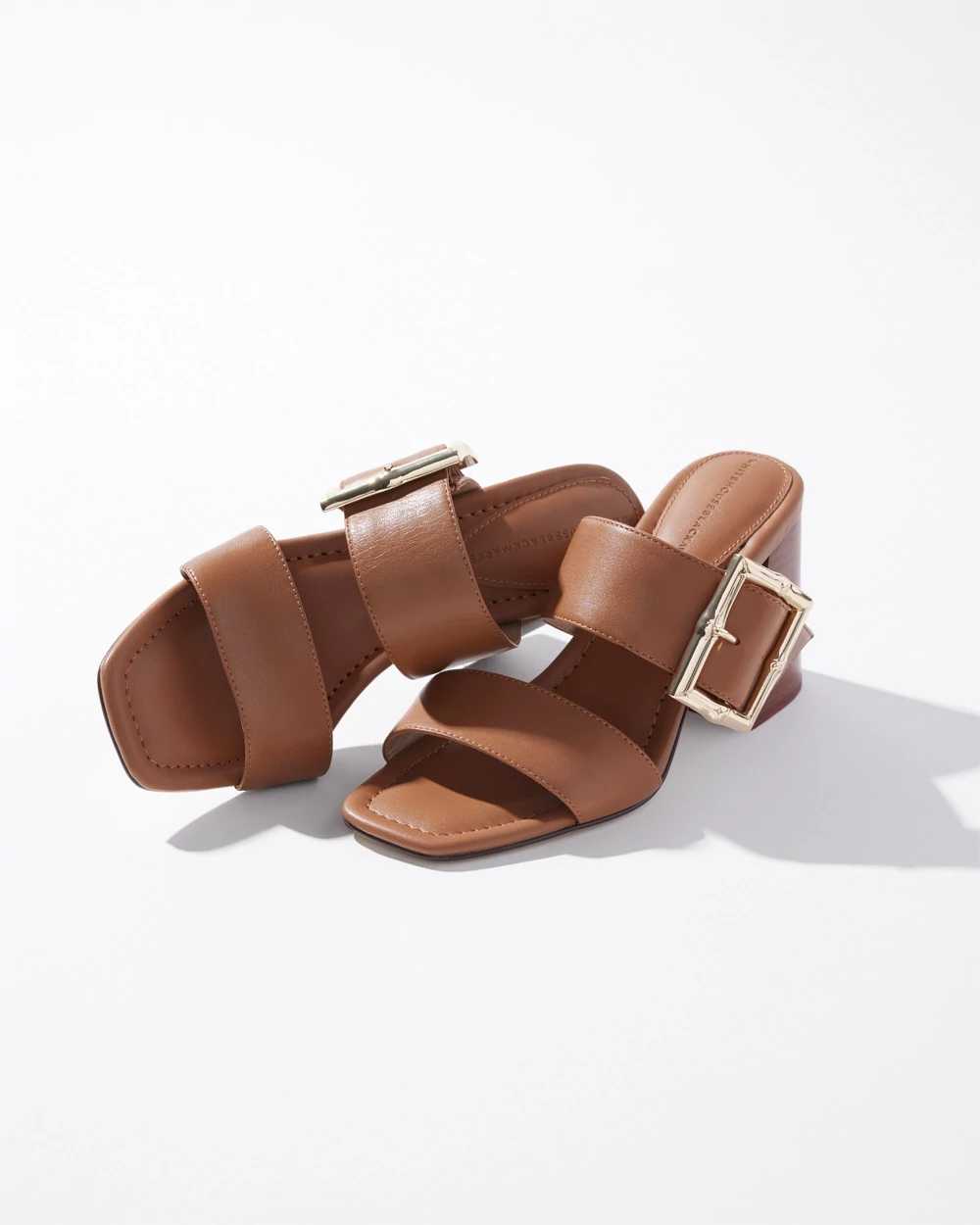 Bamboo Buckle Mid-Heel Sandal click to view larger image.