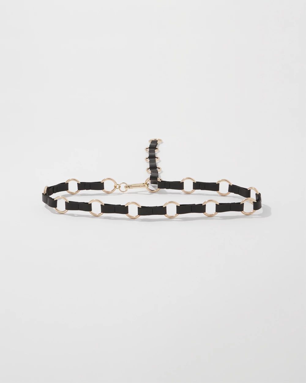 Faux Leather Adjustable Chain Belt
