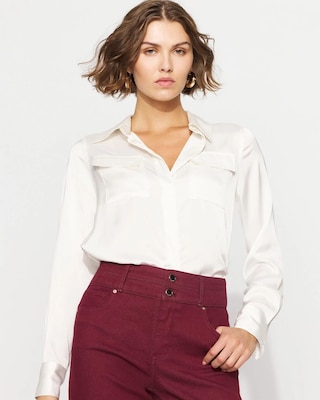Relaxed Utility Satin Shirt