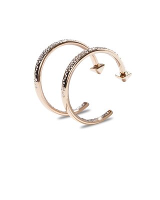 Gold Pave Hoop Earrings
