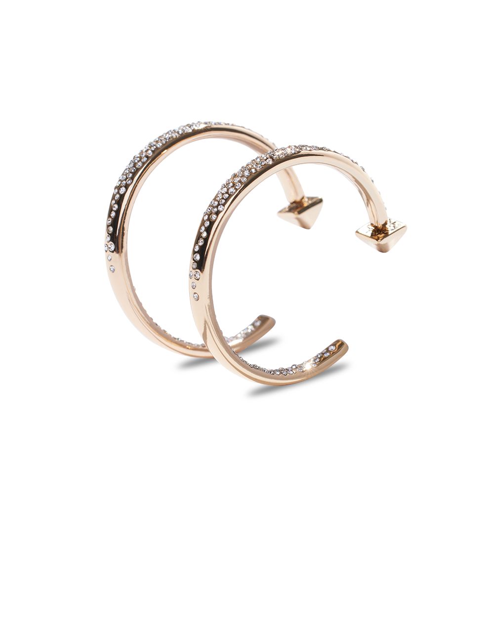 Gold Pave Hoop Earrings