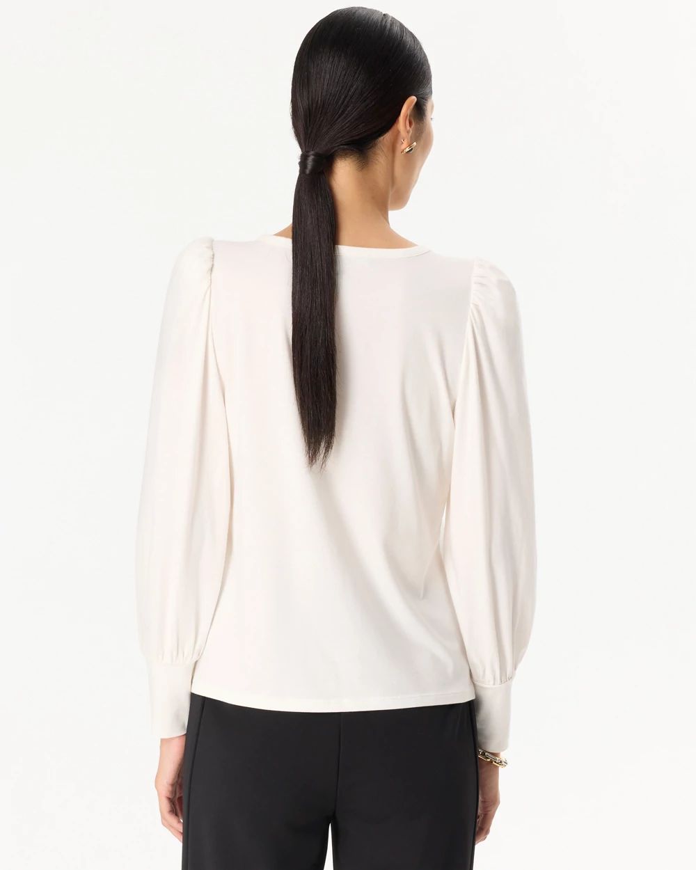 Blouson Sleeve V-neck Top click to view larger image.