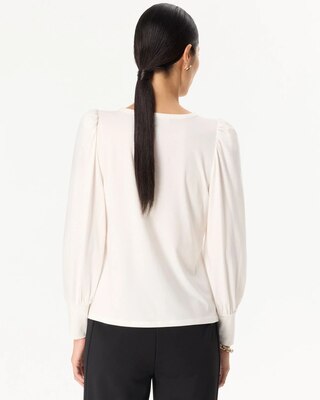 Blouson Sleeve V-neck Top click to view larger image.