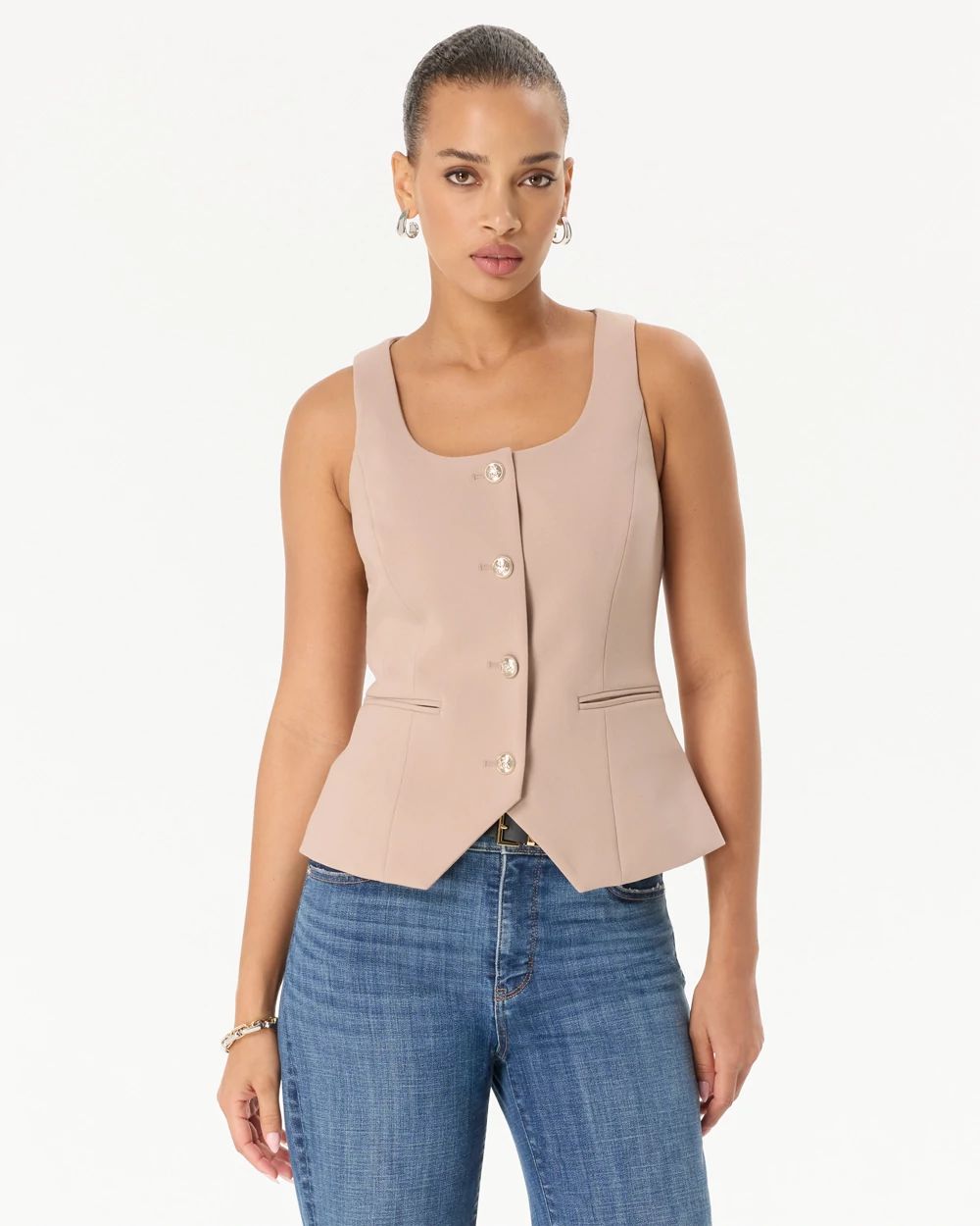 Petite Luxe Stretch Scoop Neck Vest