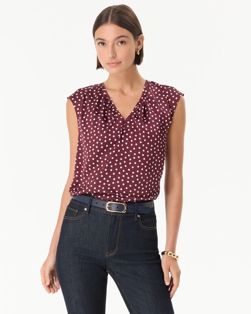 V-neck Satin Shell