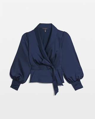 Satin Wrap Blouse