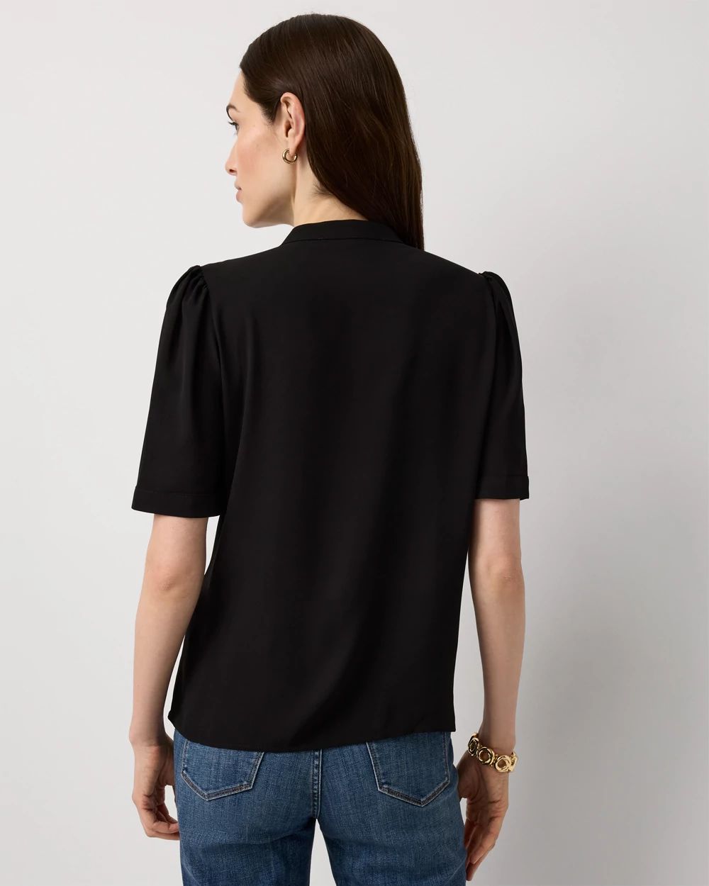 Pleated Crepe Shirt