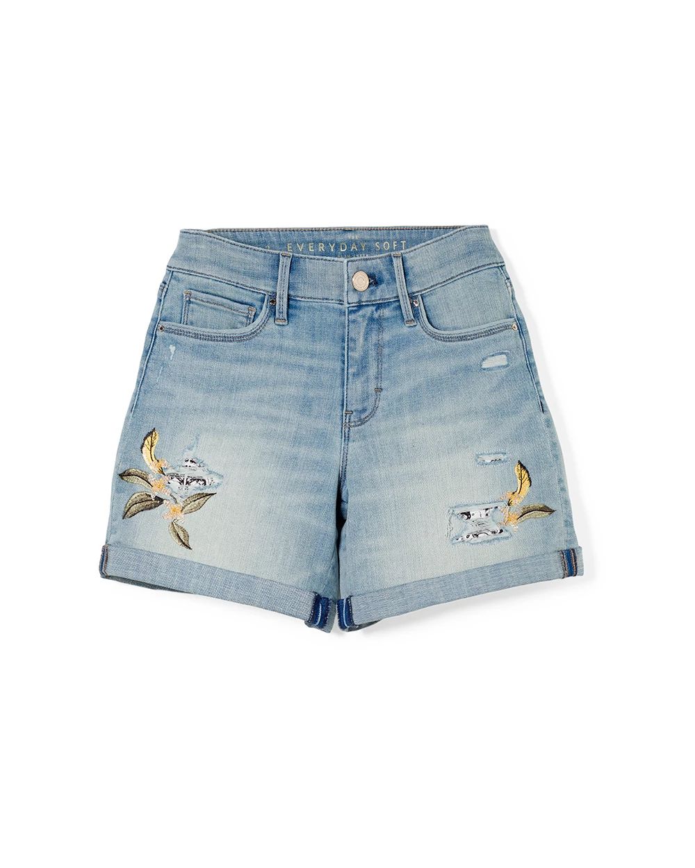 Mid-Rise Everyday Soft Denim™ Destructed Shorts click to view larger image.