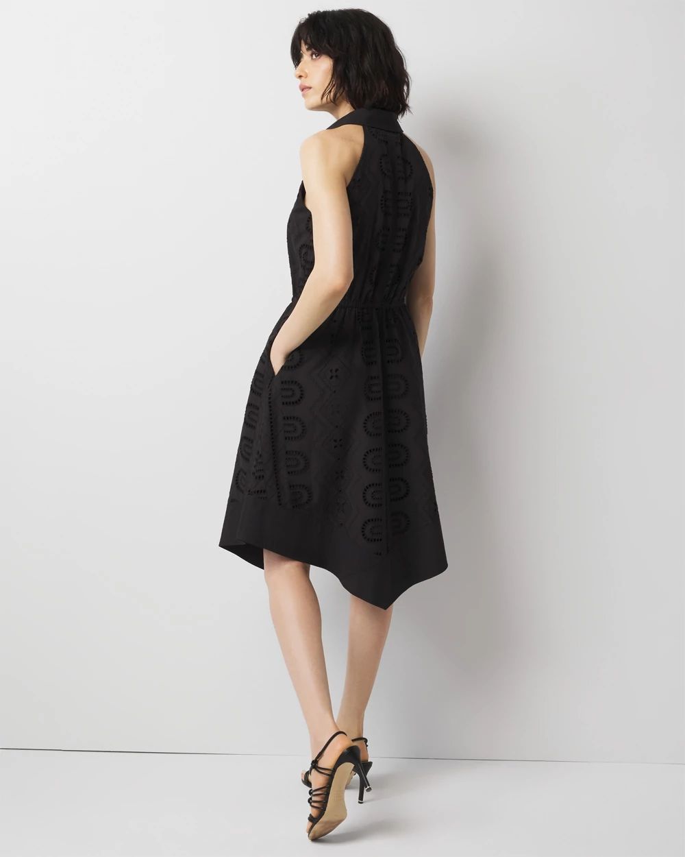Petite Cotton Eyelet Asymmetric Dress