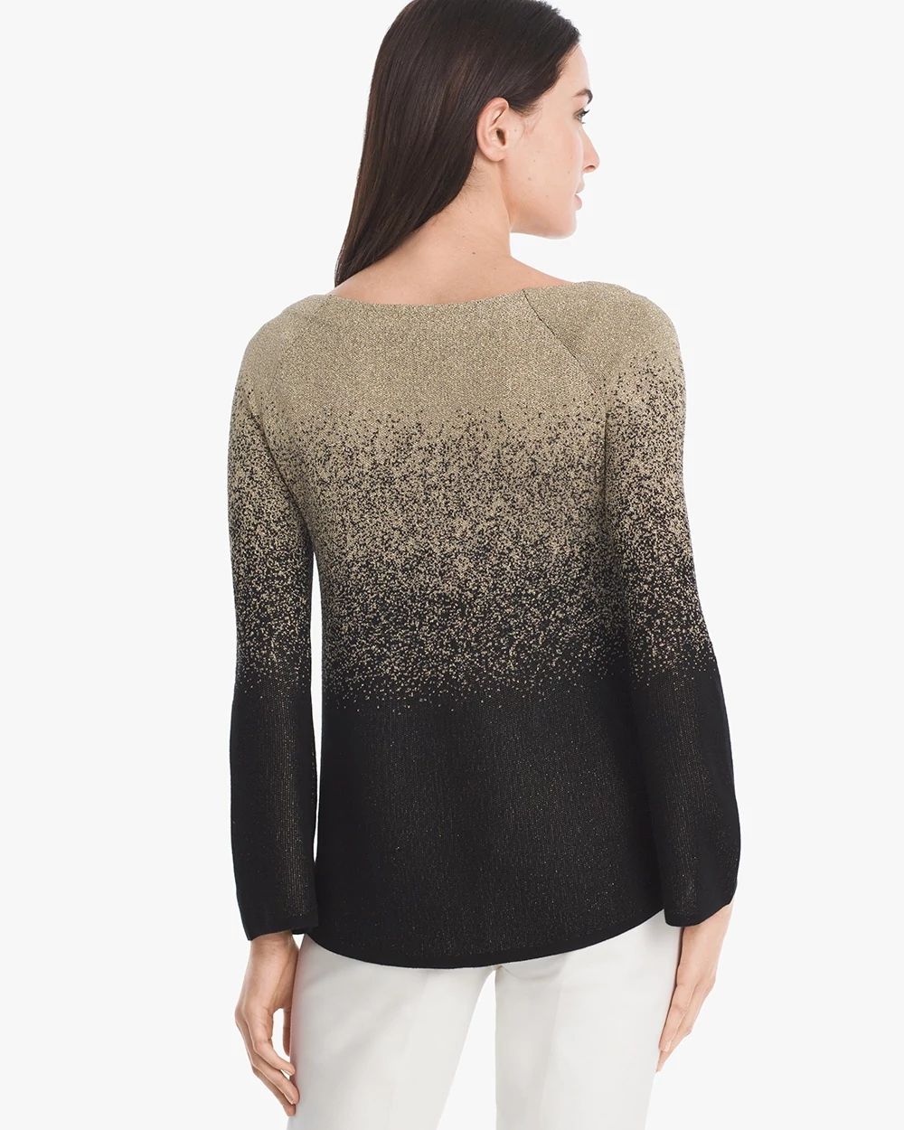 Metallic Ombre Pullover Sweater click to view larger image.