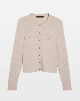 Novelty Stitch Crew Cardigan