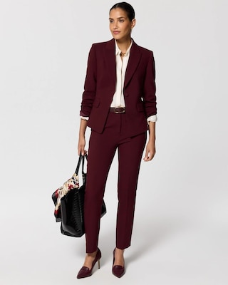 Luxe Stretch Cropped One-Button Blazer click to view larger image.