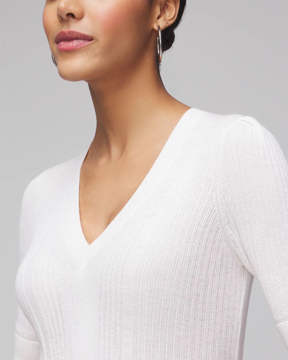 Cashmere-Blend Elbow-Sleeve Sweater